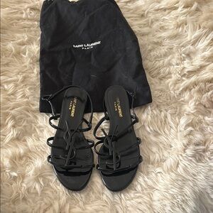 Saint Laurent Black Cassandra Sandals size 37